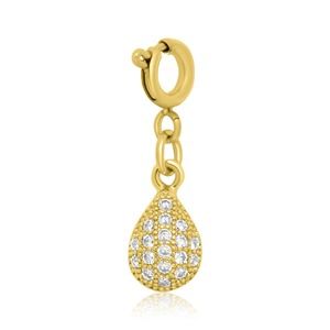 Cubic Zirconia Teardrop Charm